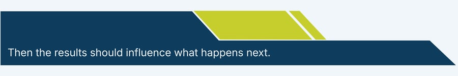 Then the results should influence what happens next.